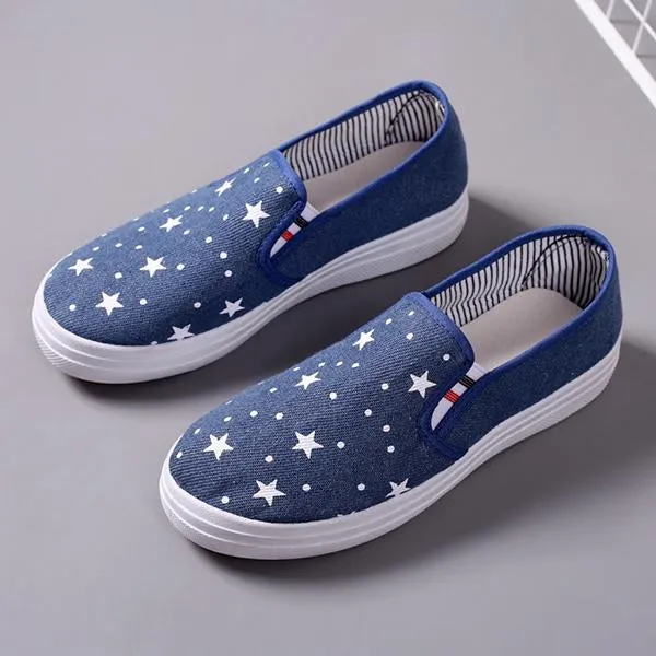 Women's Casual Slip On Flat Low Top Canvas Shoes 36933249C