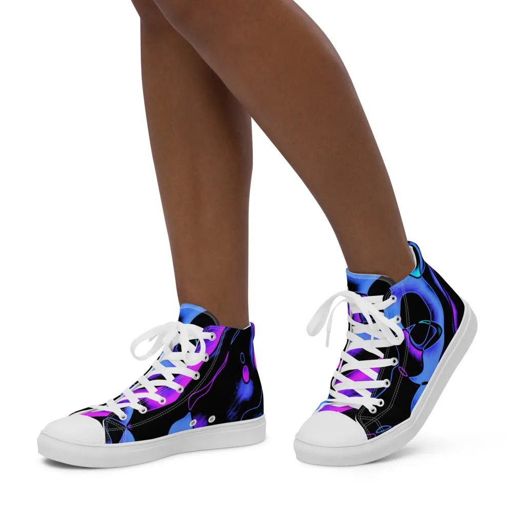 Women’s high top canvas shoes Dancing Blue