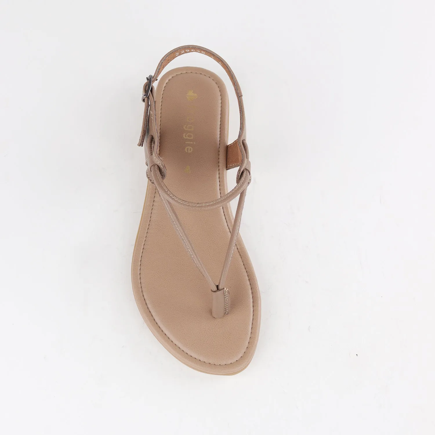 Women's Thong Flat Sandal in Stone - 10732