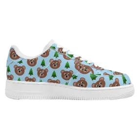 Woodsy Bear Low Top Unisex Vegan Leather Sneakers