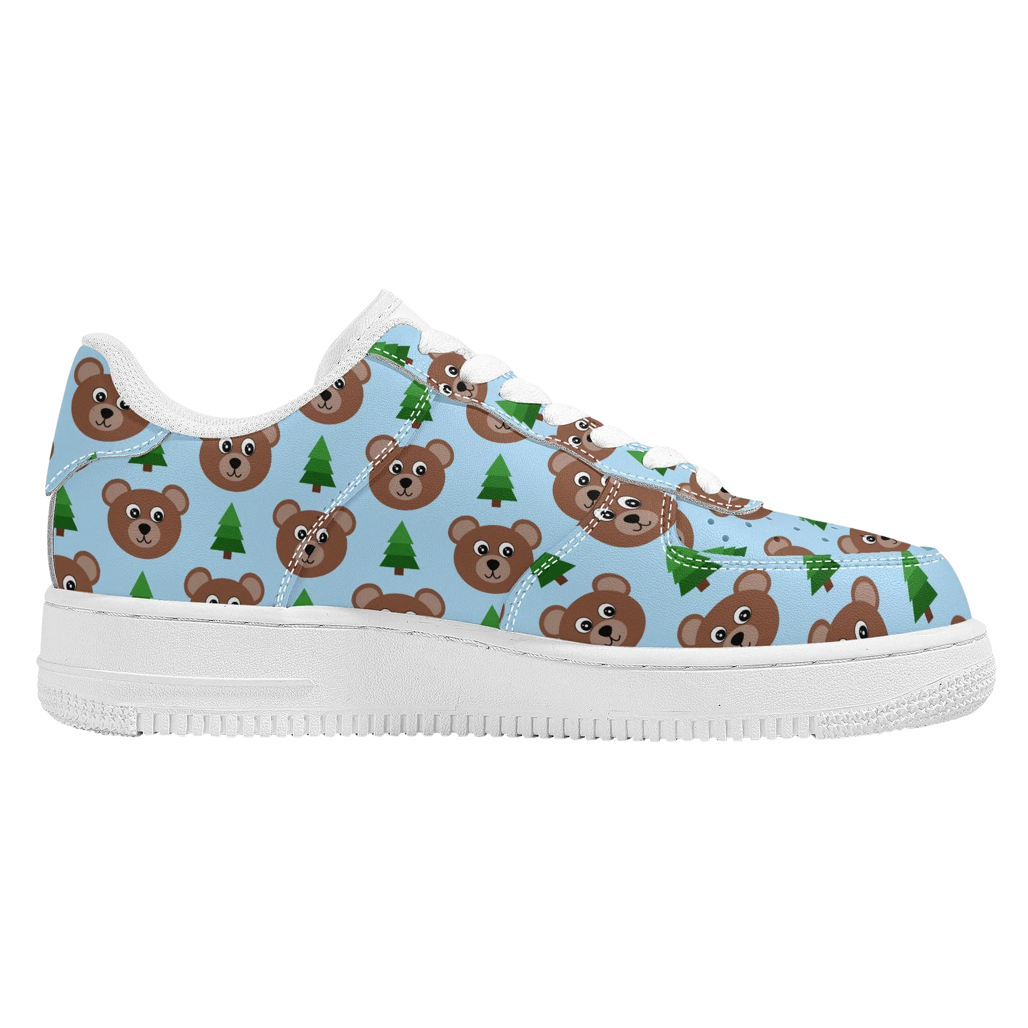 Woodsy Bear Low Top Unisex Vegan Leather Sneakers