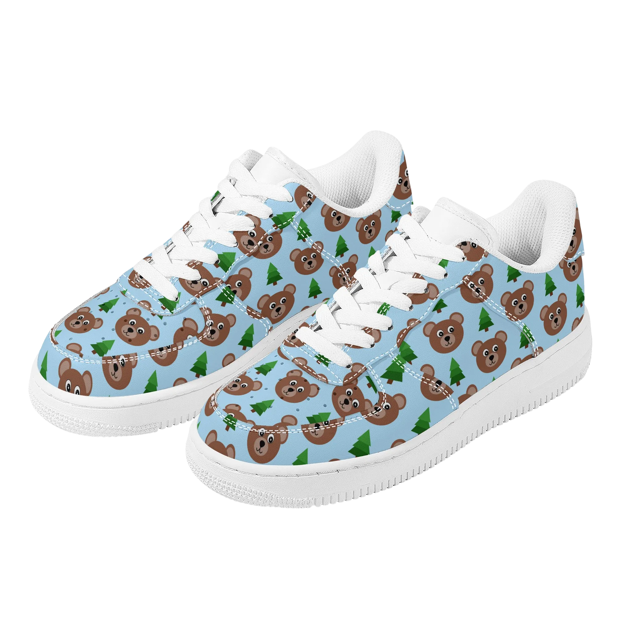 Woodsy Bear Low Top Unisex Vegan Leather Sneakers