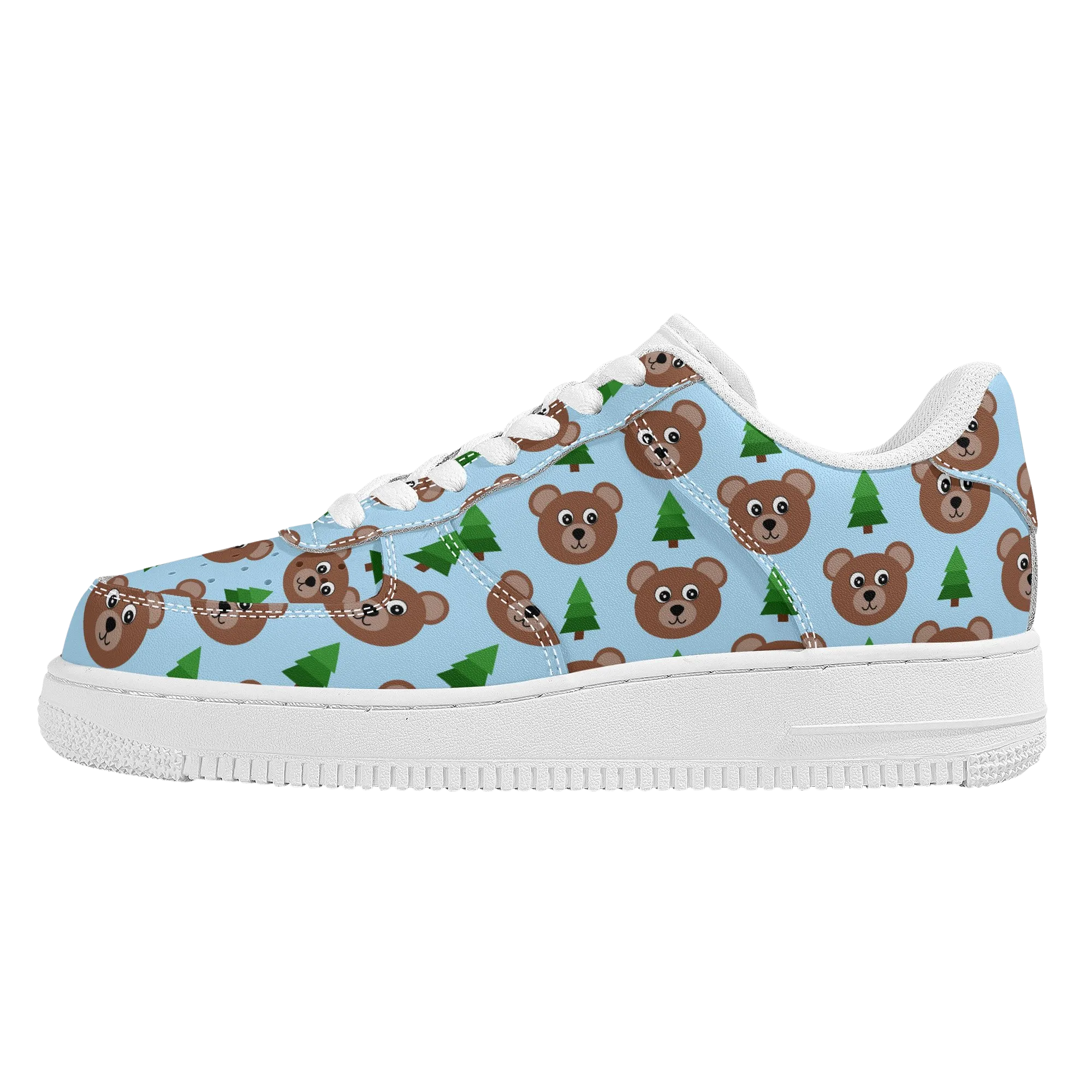 Woodsy Bear Low Top Unisex Vegan Leather Sneakers