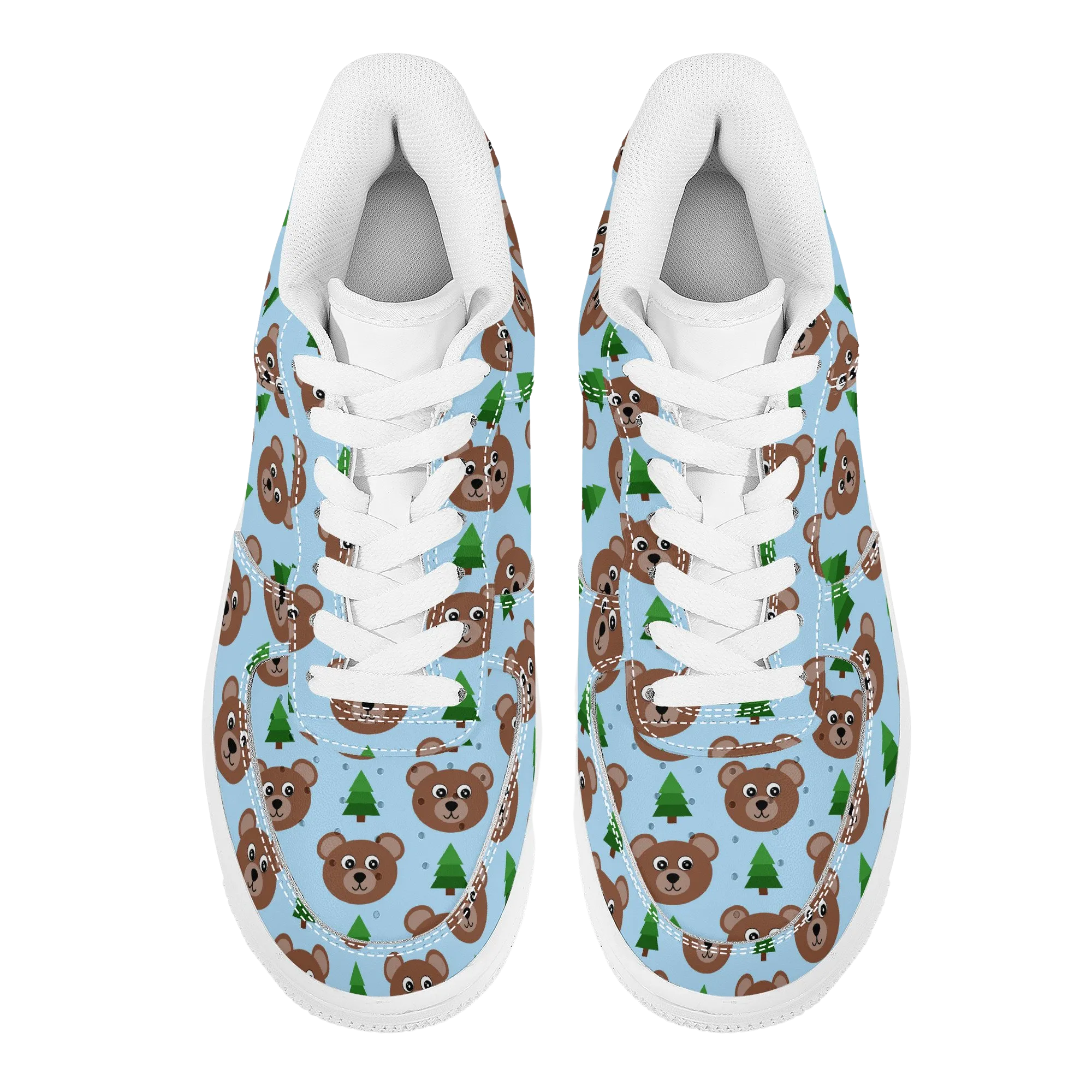 Woodsy Bear Low Top Unisex Vegan Leather Sneakers