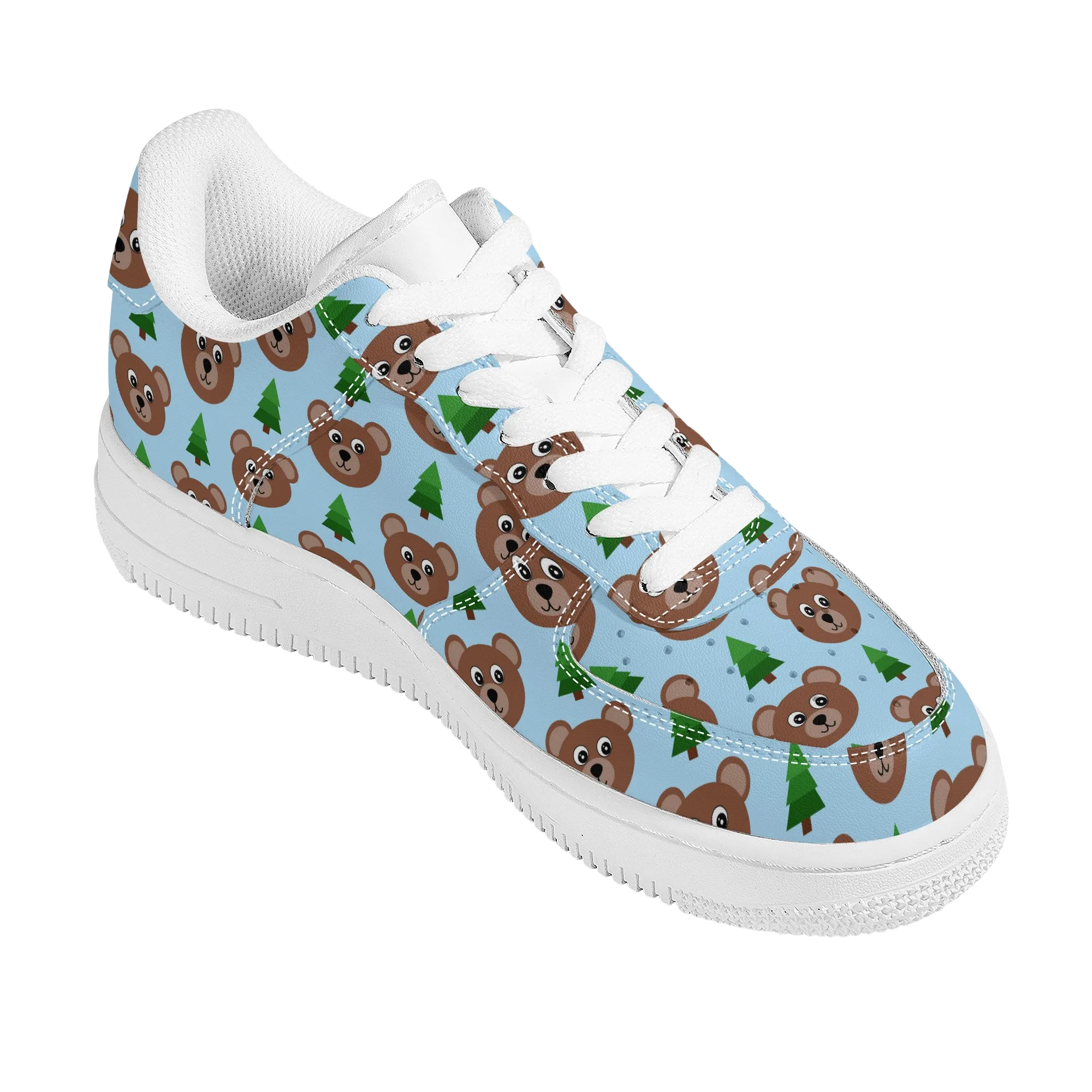 Woodsy Bear Low Top Unisex Vegan Leather Sneakers